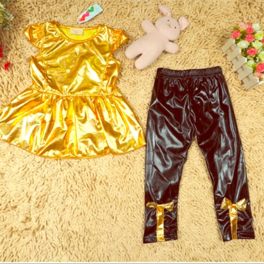 Toddler black and gold combo